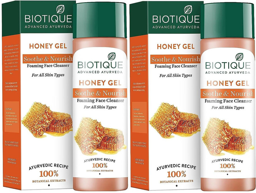 BIOTIQUE BIOTIQUE Honey Gel Soothe & Nourish Foaming Face Cleanser For All Skin Type, 120ml (Pack Of 2) Face Wash(240 ml) - Flipkart Deal