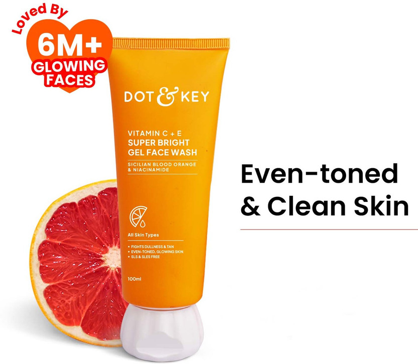 Dot & Key Vitamin C + E Super Bright Gel For Glowing And Brightening Skin |All Skin Types| Face Wash(100 ml)