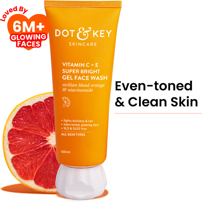 Dot & Key Vitamin C + E Super Bright Gel For Glowing And Brightening Skin |All Skin Types| Face Wash(100 ml)