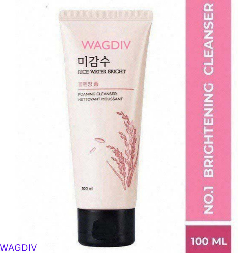 WAGDIV Rice Water Bright Foaming Cleanser for Everyday Facial Skin Care Face Wash(100 ml)