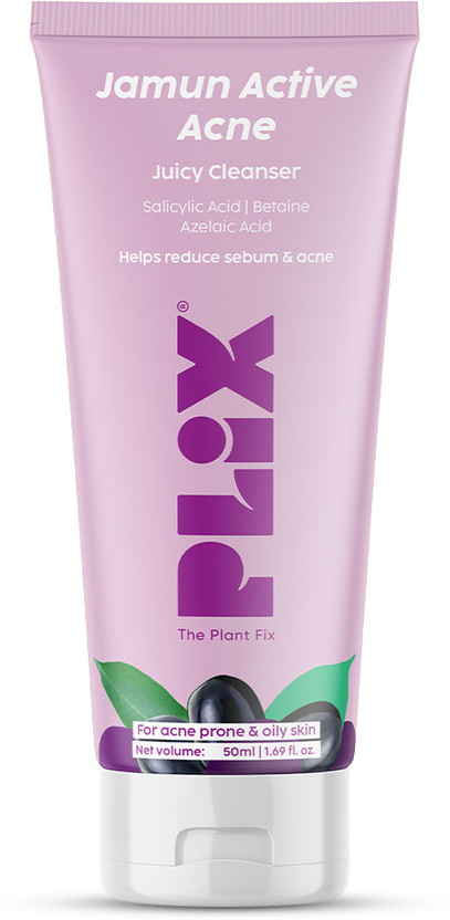 The Plant Fix Plix Jamun Active Acne Mini Cleanser Gel | Oil Control | With Salicylic Acid. Face Wash(50 ml)
