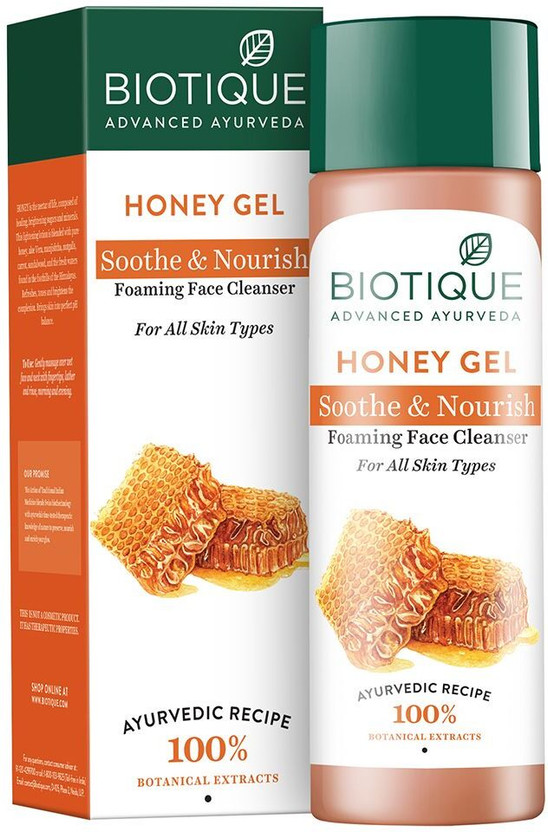 BIOTIQUE Honey Gel Soothe & Nourish Foaming Face Cleanser For All Skin Types, 120ml Face Wash(120 ml)