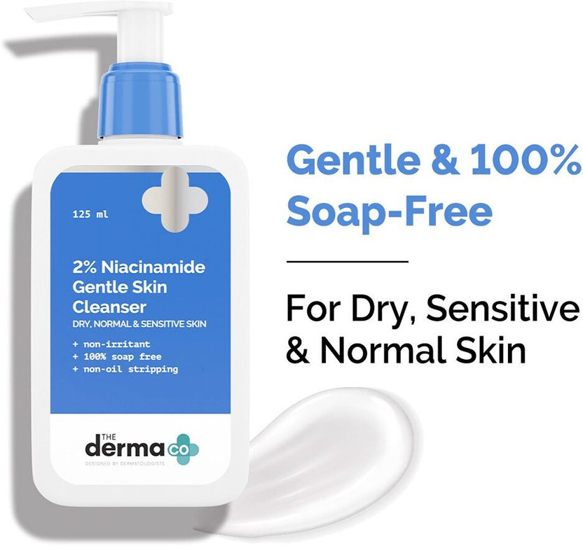 The Derma Co 2% Niacinamide Gentle Skin Cleanser for Sensitive, Dry, Normal Face Wash(125 ml)