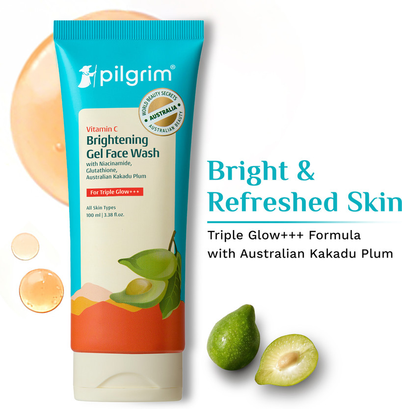 Pilgrim Vitamin C  Brightening Skin |All Skin Types|Acne Prone Face Wash(100 ml)