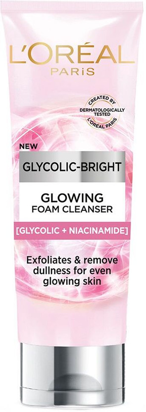 L'Oréal Paris Glycolic Bright Foaming  For Even, Glowing, Bright Skin Face Wash(50 ml)