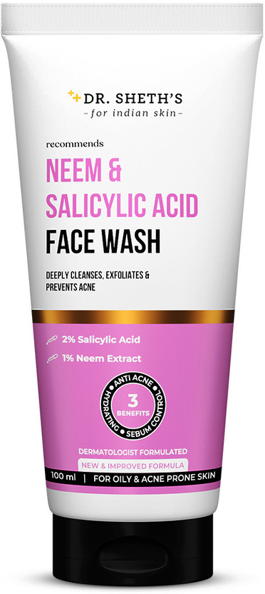 Dr. Dr. Sheth’s Neem & Salicylic Acid , Deeply Cleanses, Exfoliates and Prevents Acne Face Wash(100 ml) - Flipkart Deal