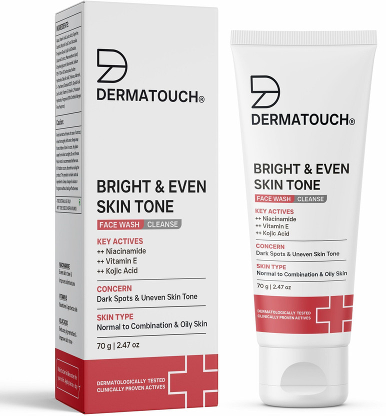 Dermatouch Bright & Even Tone  with Niacinamide, Vitamin E and Kojic Acid Face Wash(70 g)