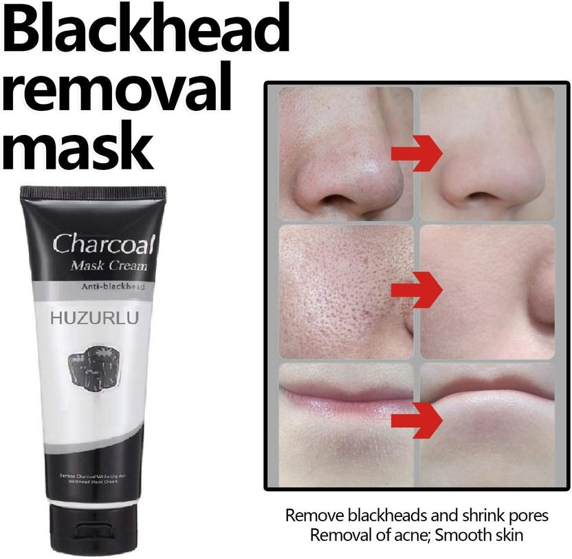 HUZURLU Charcoal Peel off Mask | Face Pack forBlackhead Removal Face Wash(130 g)