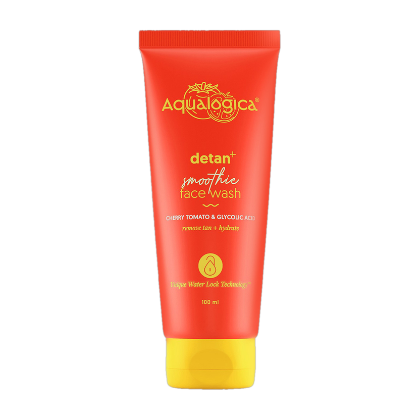 Aqualogica Detan+ Smoothie Facewash with Cherry Tomato & Glycolic Acid | Facial Cleanser | Gently Cleanses & Reduces Tan Face Wash(100 ml)