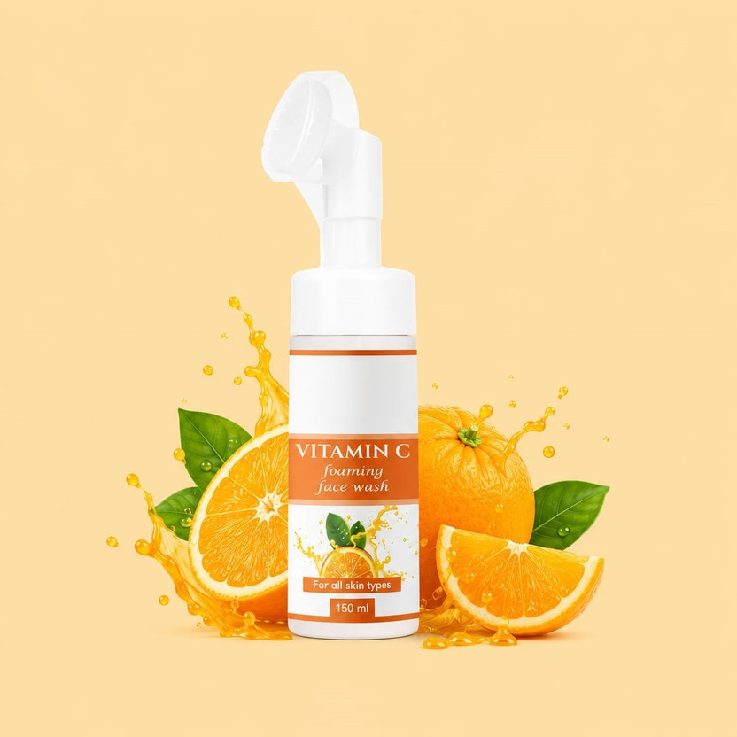 Hudabird Vitamin C Daily Brightening Foam Face Cleanser For Smooth Skin Face Wash(150 ml)