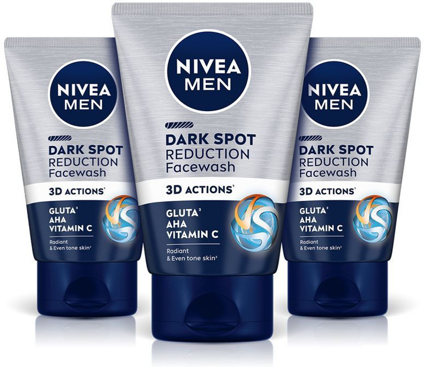Nivea Men Dark Spot Reduction Cleanser Combo, with Vitamin C, AHA, For Even Tone Skin Face Wash(300 g)