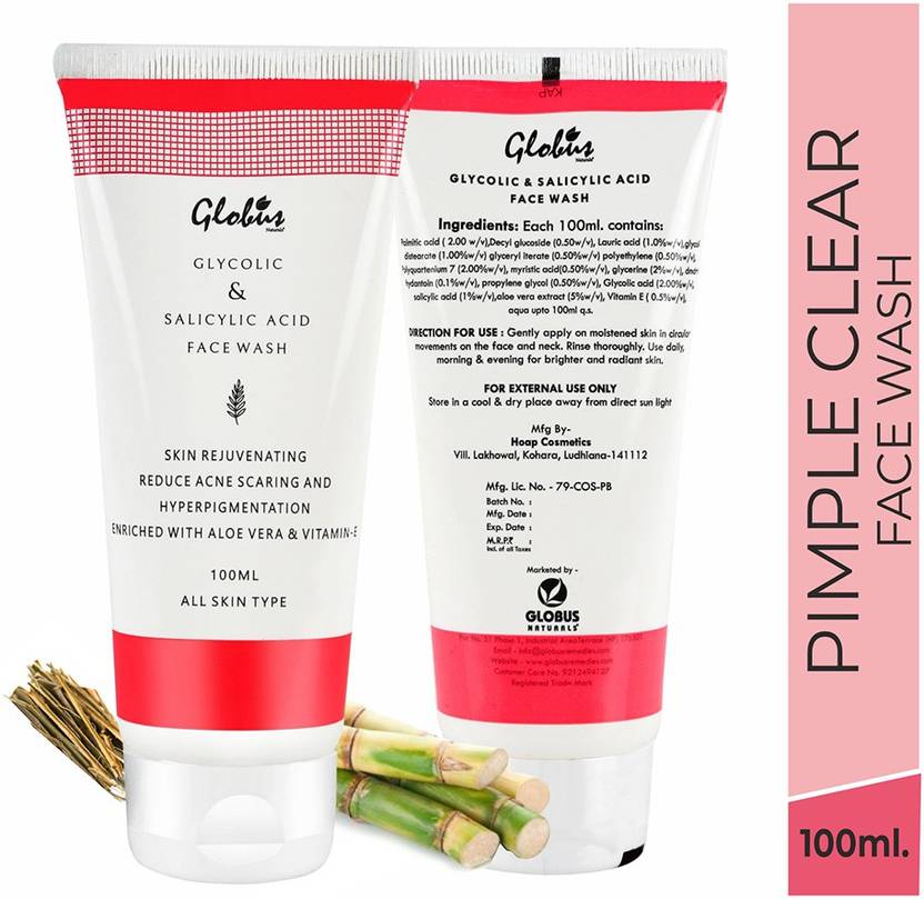 Globus Pimple Clear Glycolic & Salicylic Acid Face Wash Price in