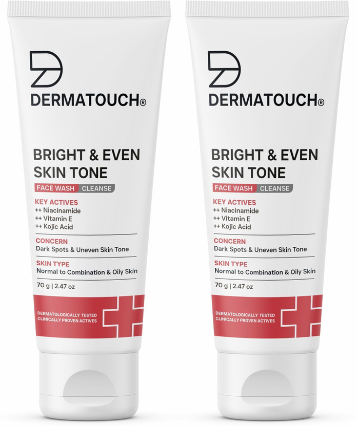 Dermatouch Bright & Even Tone  with Niacinamide, Vitamin E and Kojic Acid (PO2) Face Wash(140 g)
