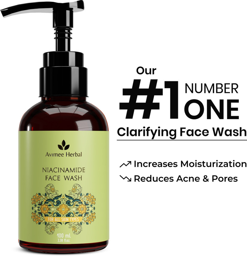 Avimee Herbal Niacinamide  | For Radiant and Glowing Skin | Gentle Skin Cleanser Face Wash(100 ml)
