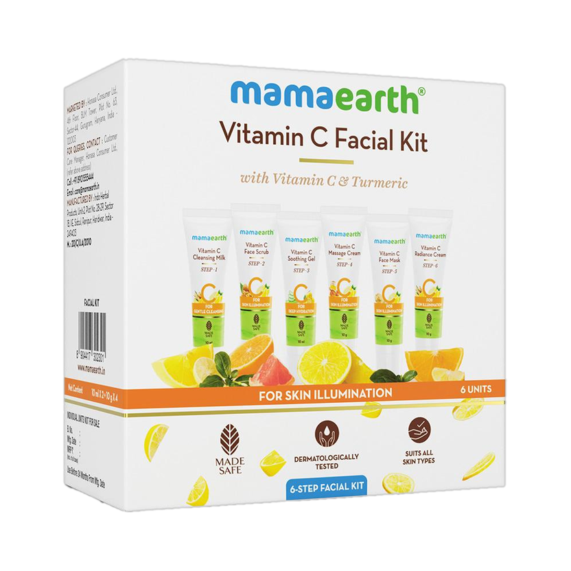 Mamaearth Facial Kit with Vitamin C & Turmeric for Skin Illumination(60 g)