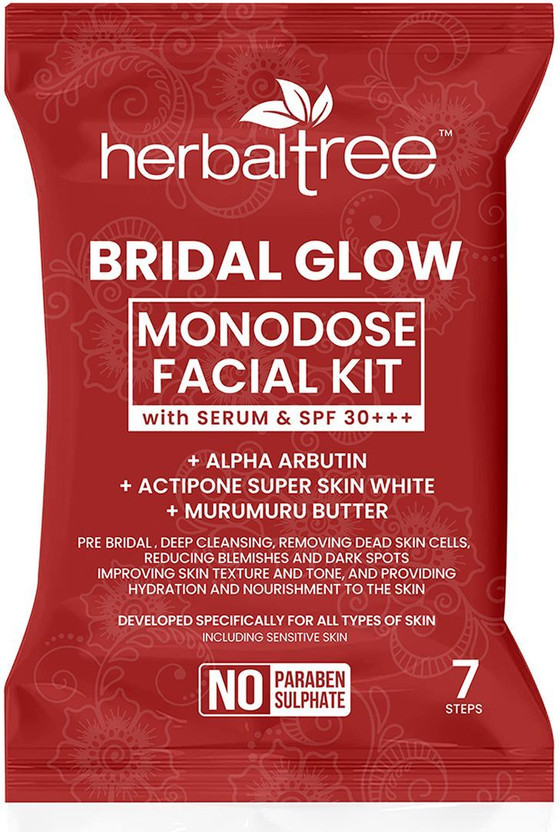 Herbal Tree Bridal Glow Facial Kit for Instant Glowing, Brightness, Extra Fairness for Women(44 g)