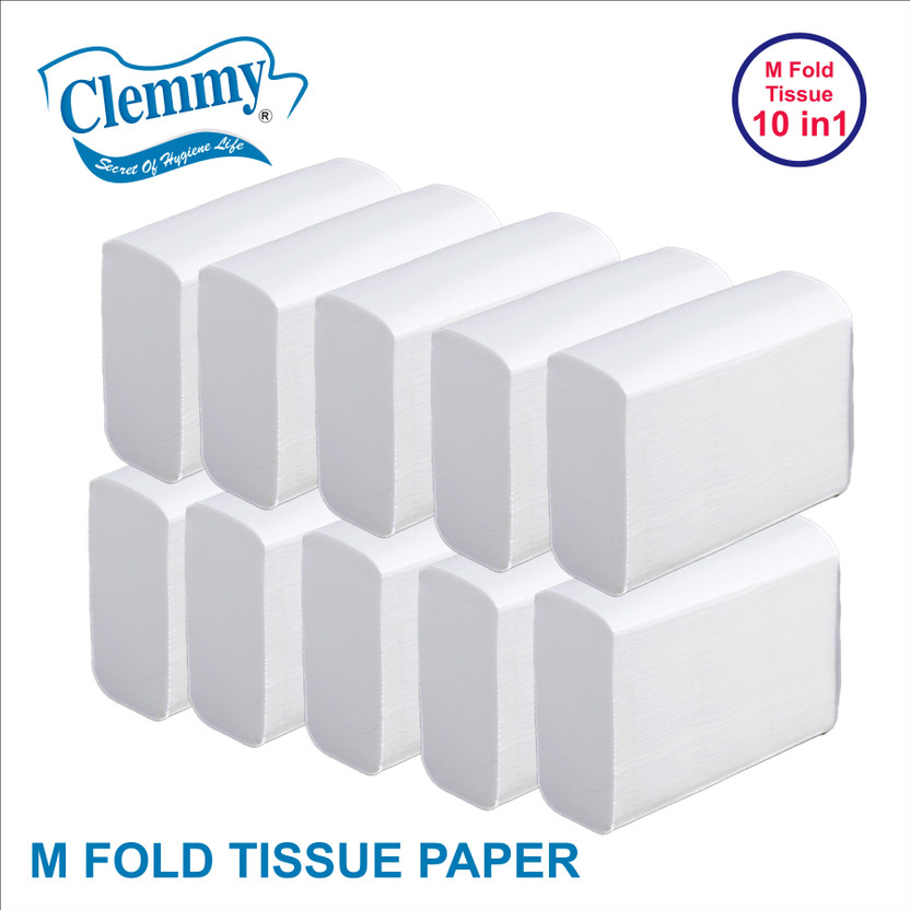 Clemmy ultra soft M fold tissue paper for home, office(1000 Tissues)