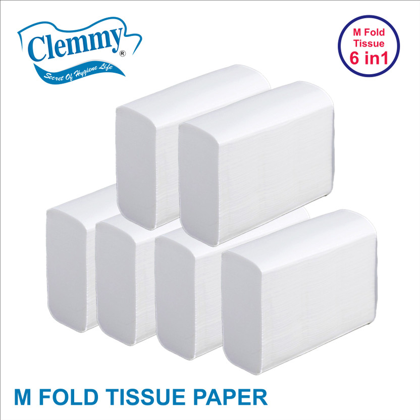Clemmy ultra soft M fold tissue paper for home, office(600 Tissues)