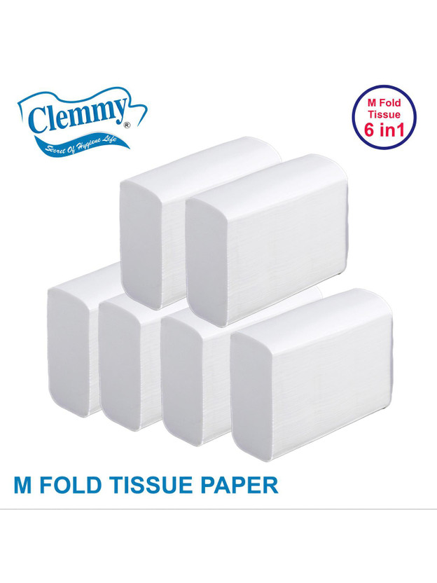Clemmy ultra soft M fold tissue paper for home, office(600 Tissues)