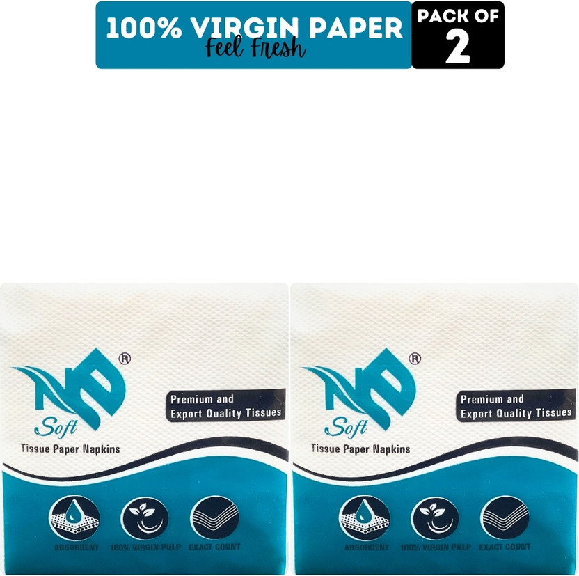 NE Soft Premium OBA Free 100% Virgin Tissue Paper (Pack of 2)(150 Tissues)