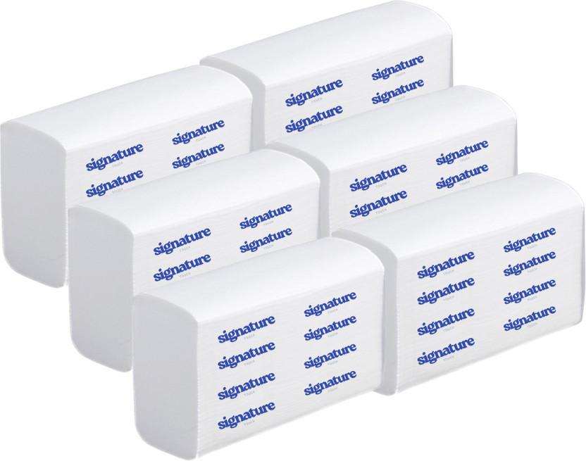 SIGNATURE TOUCH Ultra Soft Mfold Tissue Paper For Home & Corporate uses(600 Tissues)