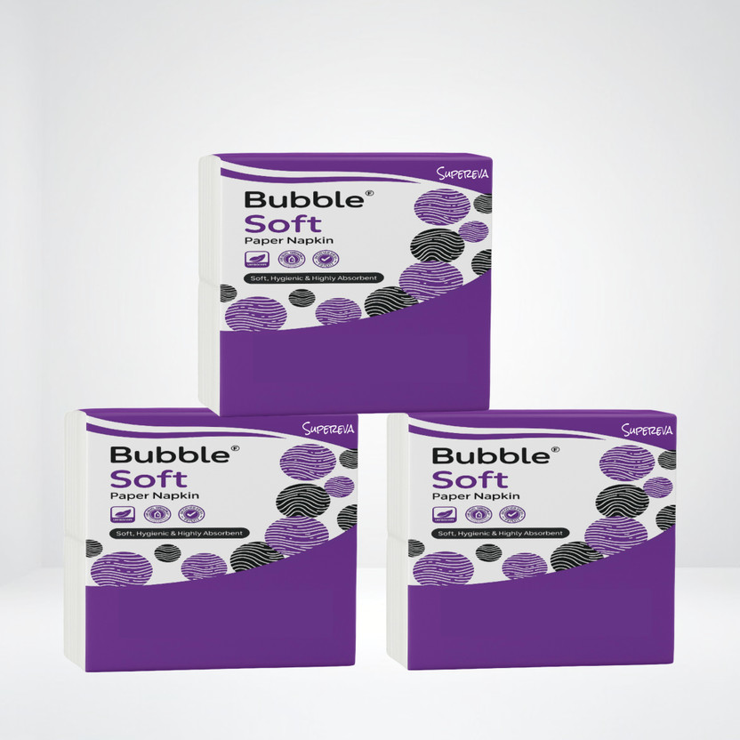 SUPEREVA Premium Quality Soft Tissue Paper Napkin White Paper Napkins (50pcs in packet)(3 Tissues)
