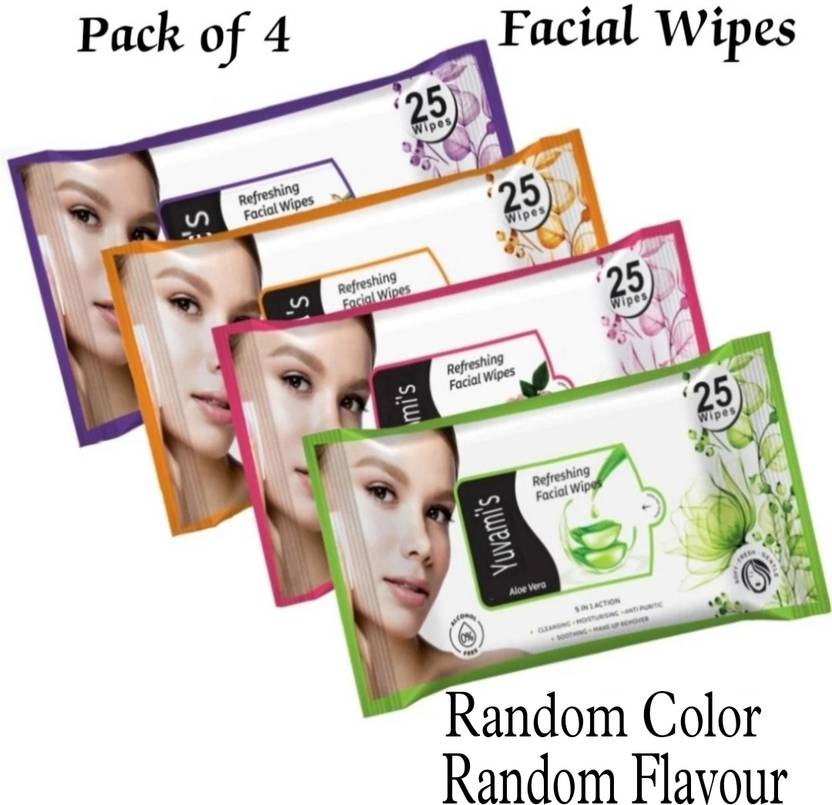 Yuvami's 100 Natural & Pure Soft Facial Wet Wipes for men & women (25