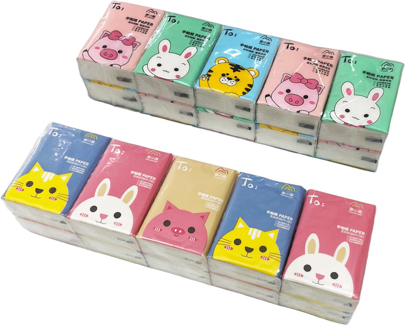 ZQBIEE Tissue Paper (3 Ply, 8 Pulls Per Pack) Soft Tissue Paper(20 Tissues)