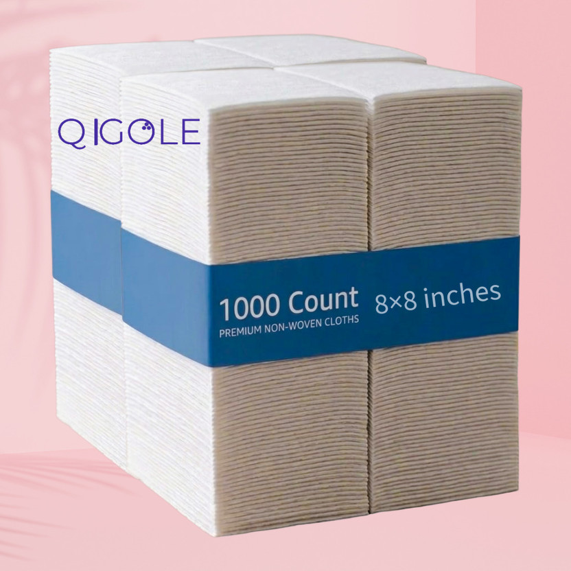 qigole Bulk Pack Makeup Remover Wipes for Professional Beauty Salons & Daily Use(8×8in)(1000 Tissues)