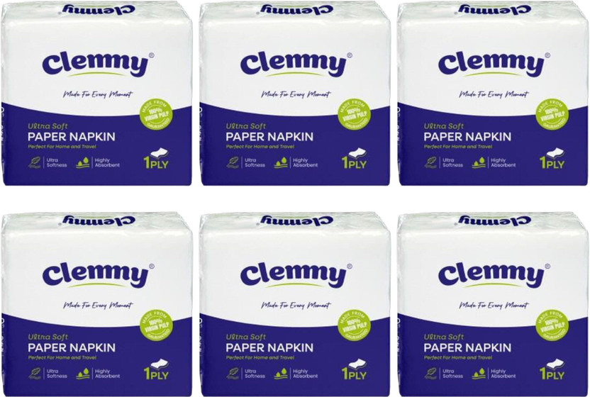 Clemmy super Absorbent paper Napkins for Travel, Car, Home, Office(600 Tissues)