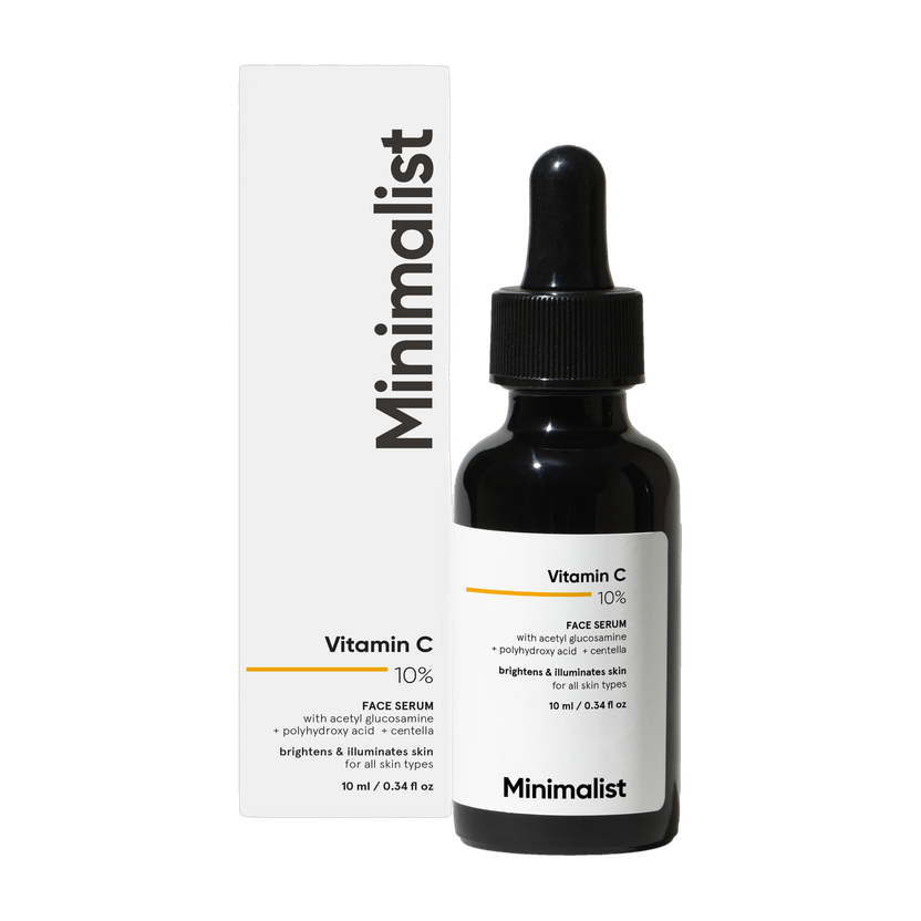 Minimalist 10% Vitamin C Face Serum for Men & Women | Skin Brightening, Glow & UV Damage Repair | Stable Vitamin C Skincare(10 ml)