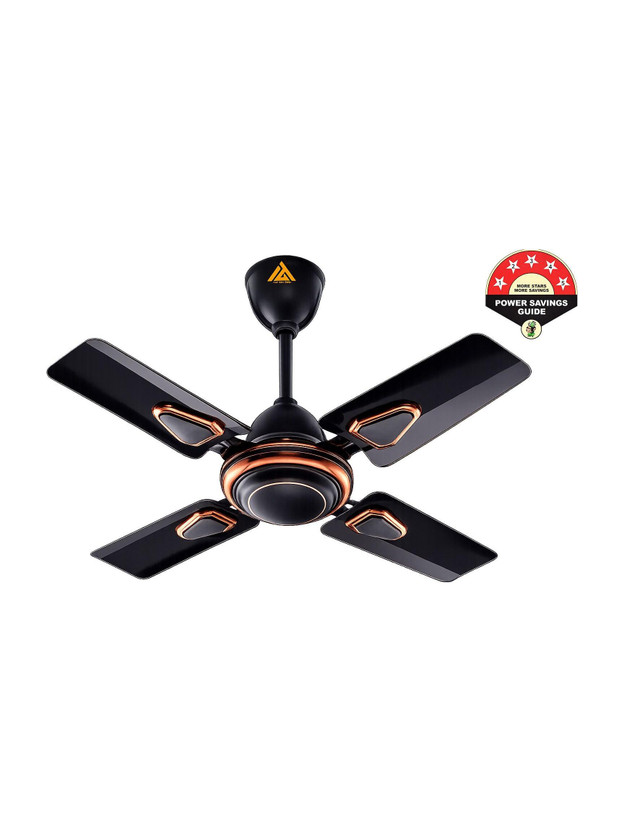 Athots Mallet 24 Inch | Ultra High Speed with 30 Months Warranty Anti Dust 600 mm Ceiling Fan(5 Star | Black, Copper | Pack of 1)