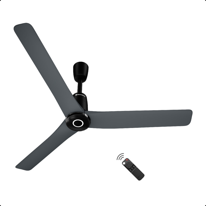 Atomberg Aris Contour Smart|Voice Control|Best Air Flow|Silent|Award Winning Decor Design with 5 Year Warranty BLDC Motor with Remote 1200 mm Ceiling Fan(5 Star | Regent Grey | Pack of 1)