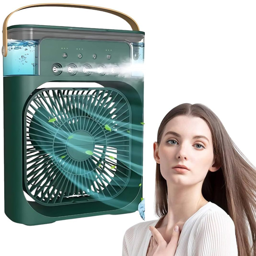 DRUMSTONE Personal Air Cooler, Portable Air Conditioner Fan, Mini Evaporative Cooler with 15 Months Warranty 1430 mm Table Fan(Green | Pack of 1)