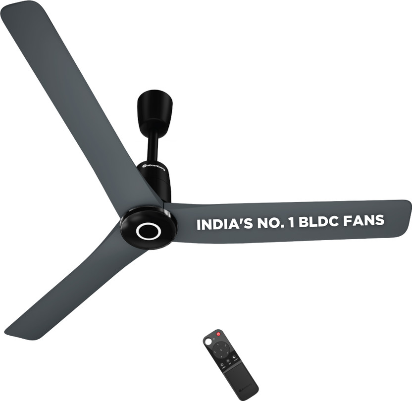Atomberg Aris Contour Smart|Voice Control|Best Air Flow|Silent|Award Winning Decor Design with 5 Year Warranty BLDC Motor with Remote 1200 mm Ceiling Fan(5 Star | Regent Grey | Pack of 1)