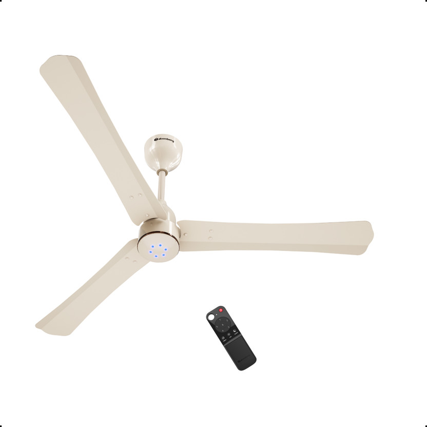 Atomberg Renesa Halo Smart|Voice Controlled|High Air Flow|Low Noise|LED Speed Indicator with 3 Year Warranty BLDC Motor with Remote 1200 mm Ceiling Fan(5 Star | Seasand Ivory | Pack of 1)