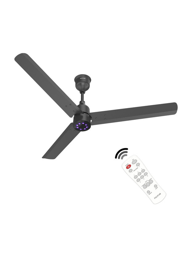 Polycab Polycab Wizzy Plus 2.0 LED100% CopperHigher Air DeliveryLED Indicator with 3 Year Warranty BLDC Motor with Remote 1200 mm Ceiling Fan(5 Star | MATT BLACK | Pack of 1) - Flipkart Deal