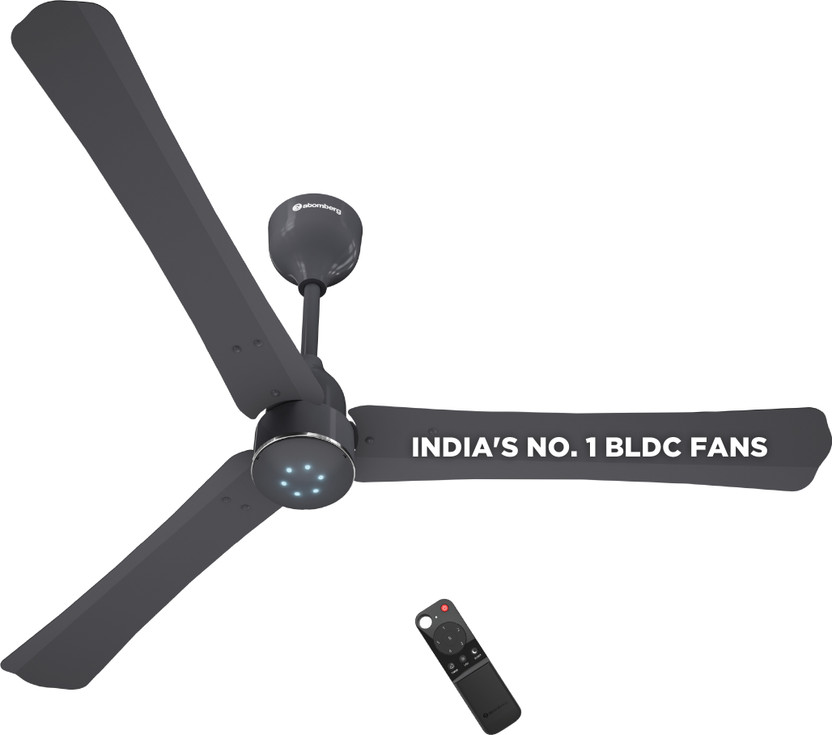 Atomberg Renesa Halo Smart|Voice Controlled|High Air Flow|Low Noise|LED Speed Indicator with 3 Year Warranty BLDC Motor with Remote 1200 mm Ceiling Fan(5 Star | Pebble Grey | Pack of 1)