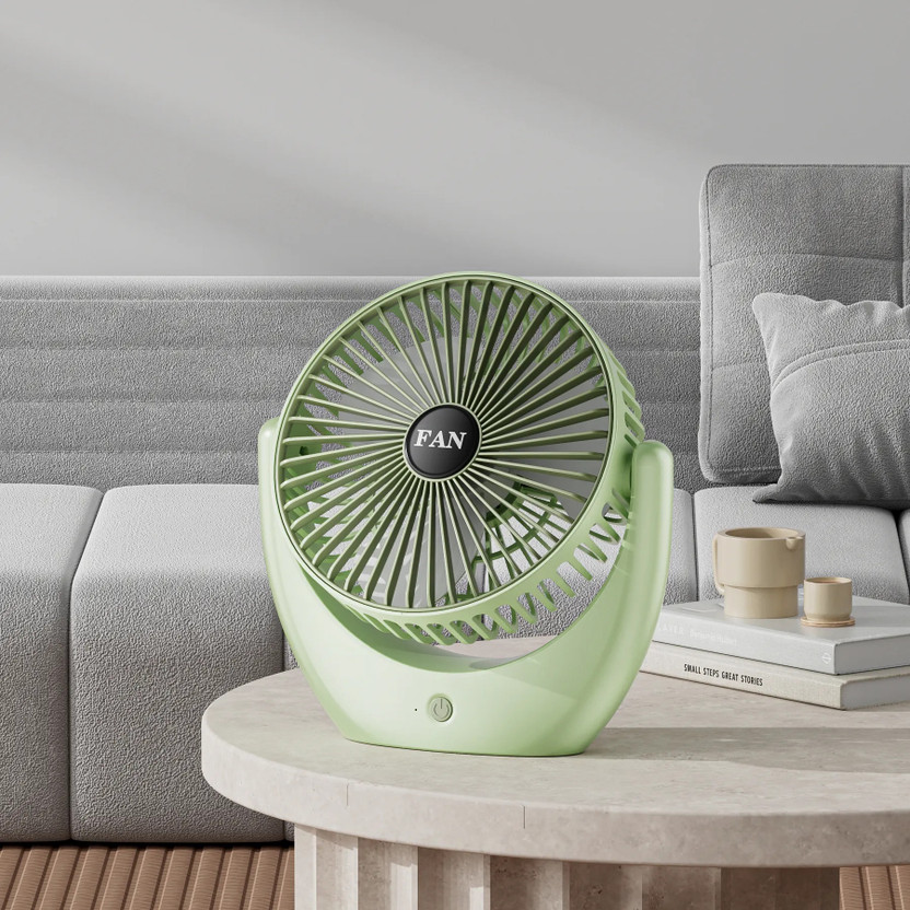PYXBE Portable Clip on Fan(RECHARGEABLE PORTABLE USB FAN),360° Rotate Personal Mini Fan,Home,Office,3 Speed Portable Clip on Fan,7 Inch Powerful USB Table Fan Rechargeable Fan(Light Green)