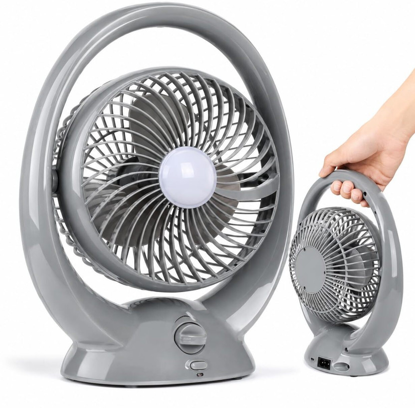 DRUMSTONE Rechargeable Table Fan for Home & Office, Portable AC/DC Mini Fan with 5 Year Warranty Table Fan(multicolor | Pack of 1)
