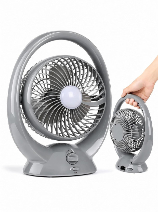 DRUMSTONE Rechargeable Table Fan for Home & Office, Portable AC/DC Mini Fan with 5 Year Warranty Table Fan(multicolor | Pack of 1)