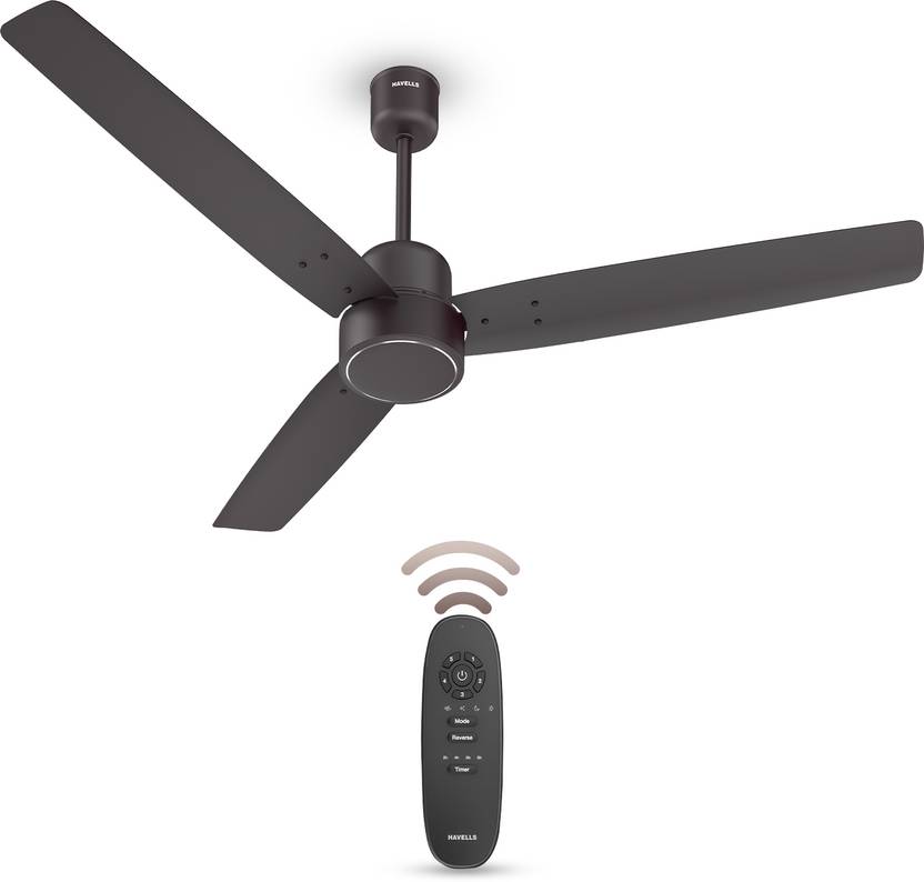 HAVELLS FAB|Remote Controlled|Low Noise|Upto 65% Energy Saving|Reverse Mode|30W with 3 Year Warranty BLDC Motor 1200 mm Ceiling Fan 5 Star | Smoke Bro