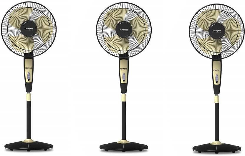 Crompton Highspeed Torpedo 400 mm 3 Blade Pedestal Fan pack of 3 400 mm 3 Blade Pedestal Fan