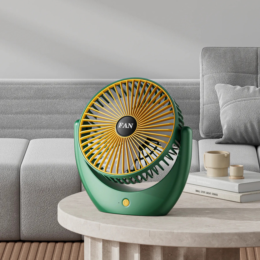 PYXBE Portable Clip on Fan(RECHARGEABLE PORTABLE USB FAN),360° Rotate Personal Mini Fan,Home,Office,3 Speed Portable Clip on Fan,7 Inch Powerful USB Table Fan Rechargeable Fan(Dark Green)