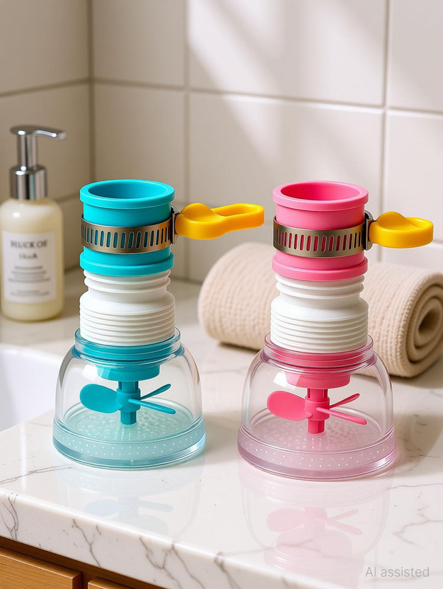 SILVERBEA Pack Of 2 Rotating Water Saving Shower Faucet Rotating Water Saving Faucet Faucet Mount(Screw On)