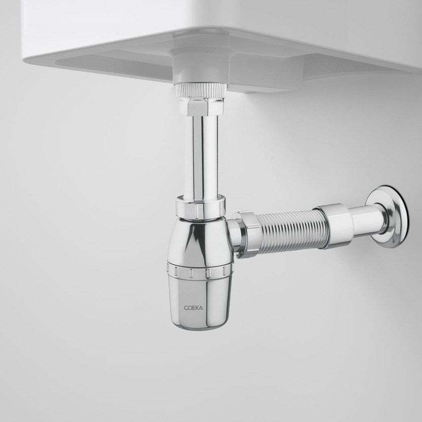 Goeka ABS Expandable Bottle Trap for Wash Basin Anti-Clog, Leak-Proof Design Faucet Arm(Push On)