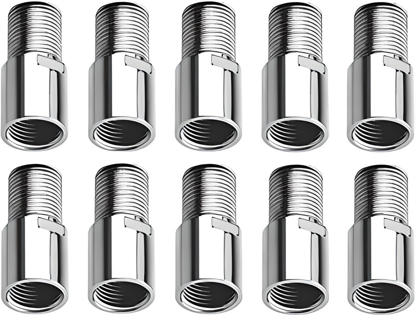 KURIC Stainless Steel 2 Inch Extension Nipple for Pipe Fittings (Pack of 12) Faucet Nozzle(Screw On)