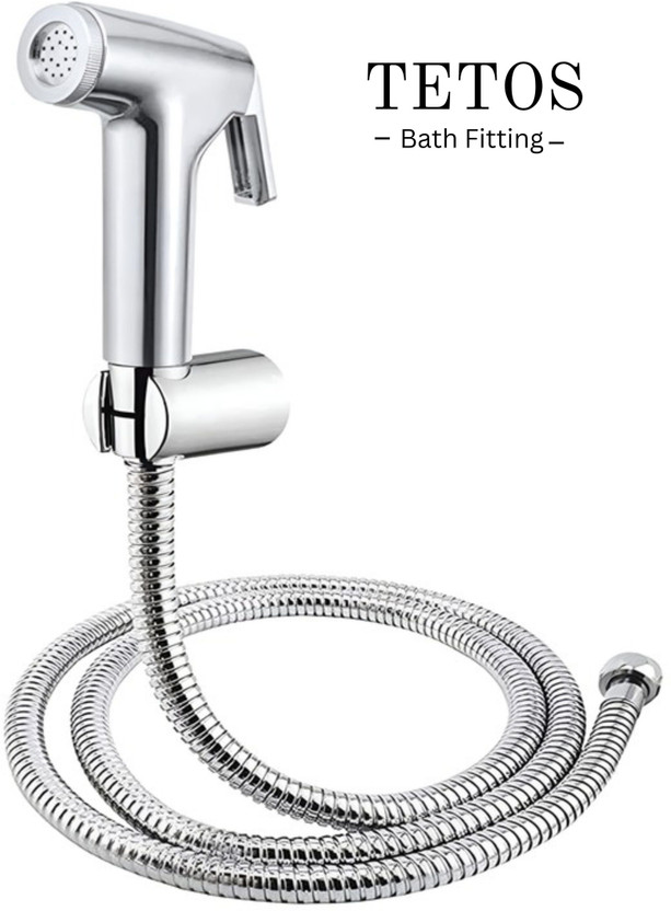 Tetos Health Faucet High Press (Heavy Duty) with 1 Mtr Flexible SS Tube & Hook Health  Faucet(Wall Mount Installation Type)