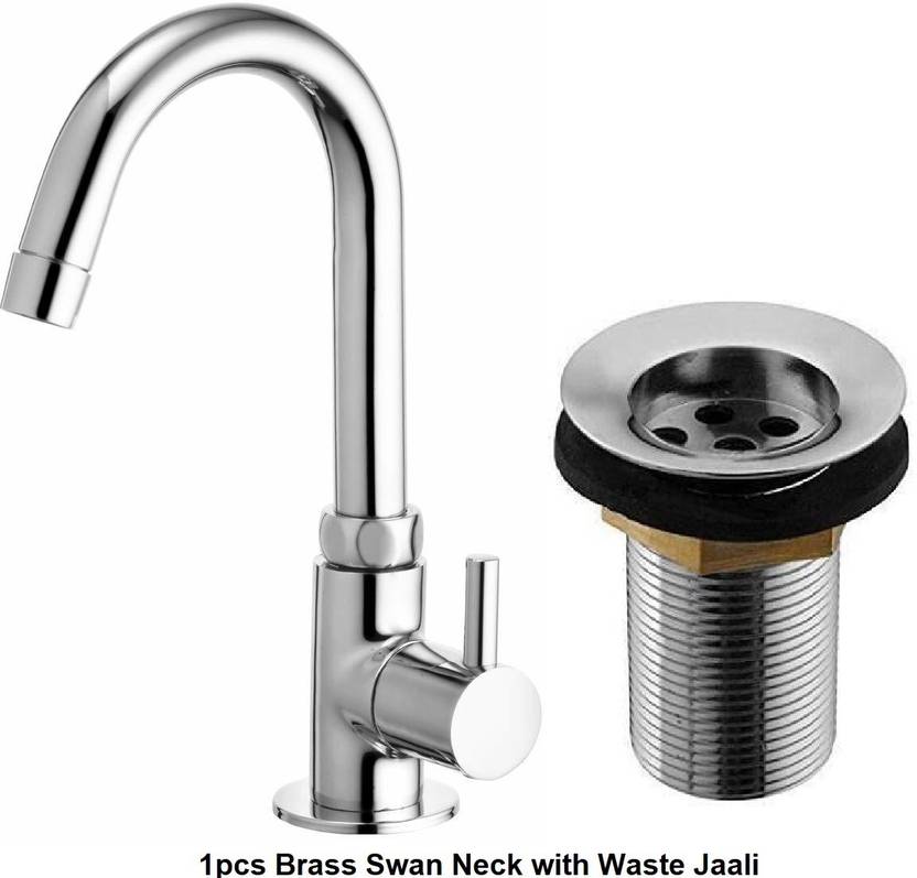 fastgear by Fastgear Brass Swan Neck with SS Waste Jali for Sink/wash