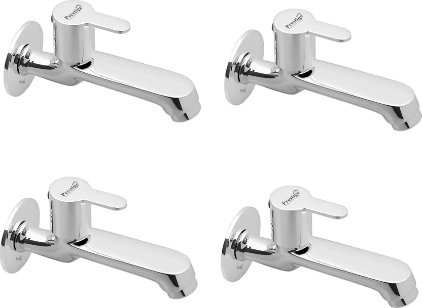 Prestige Brass Flora Long Body Tap with Wall Flange- Set of 4 Faucet Set